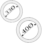 33Ø auf 40Ø Flexschläuche mit Reduzierung